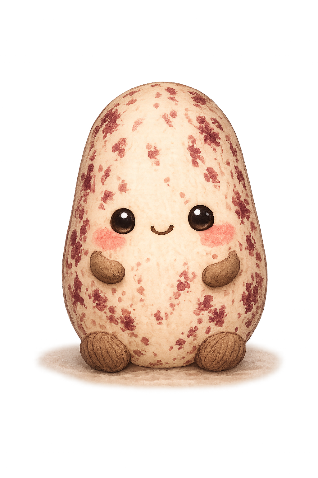 Cute kawaii borlotti bean character
